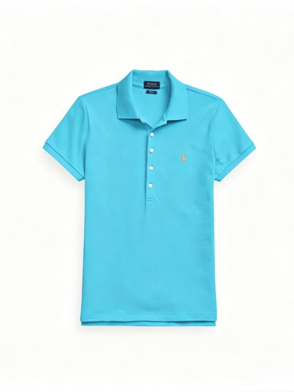 Pre-owned Ralph Lauren Women’s Slim Fit Stretch Polo Shirt Cove Blue S